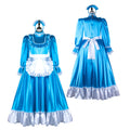 blue satin dress G2365