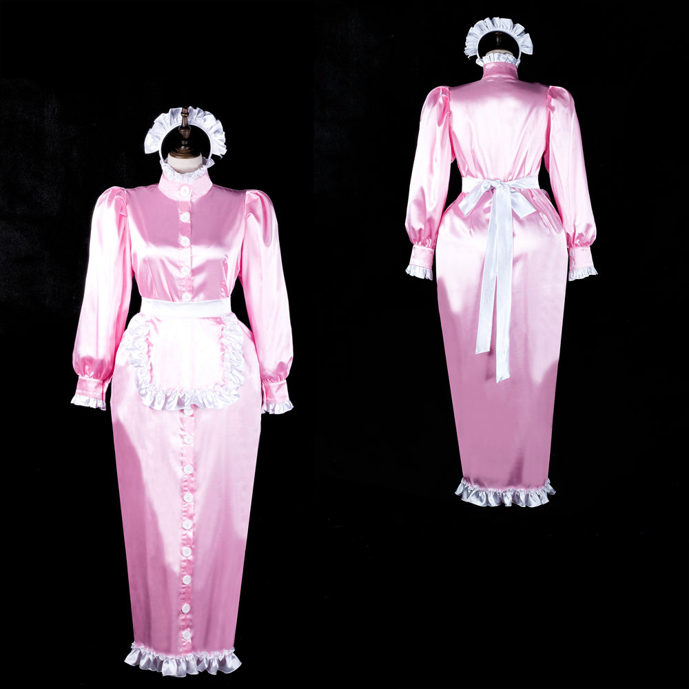 pink satin dress G2367