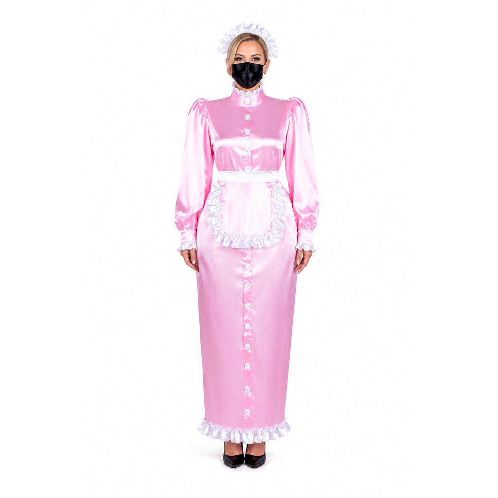 pink satin dress G2367