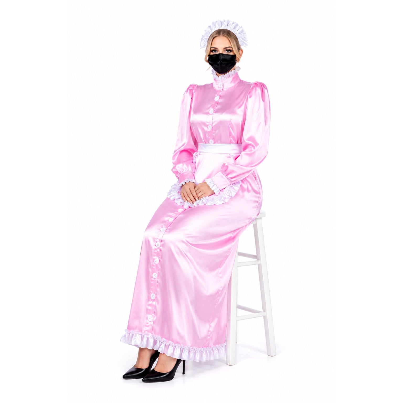 pink satin dress G2367
