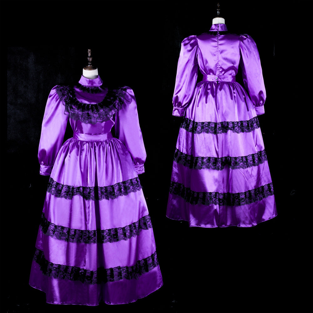 Purple satin dress G2368