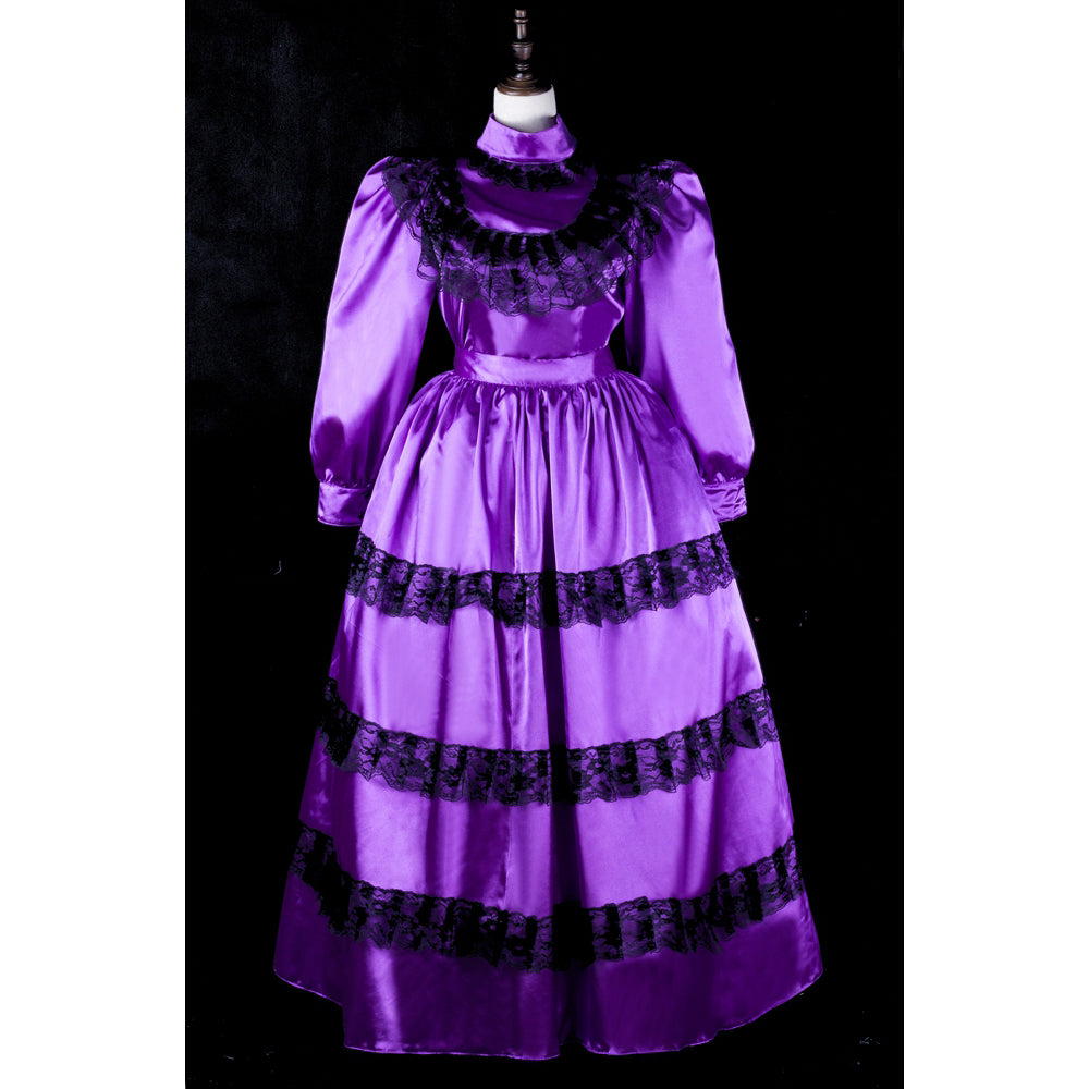 Purple satin dress G2368