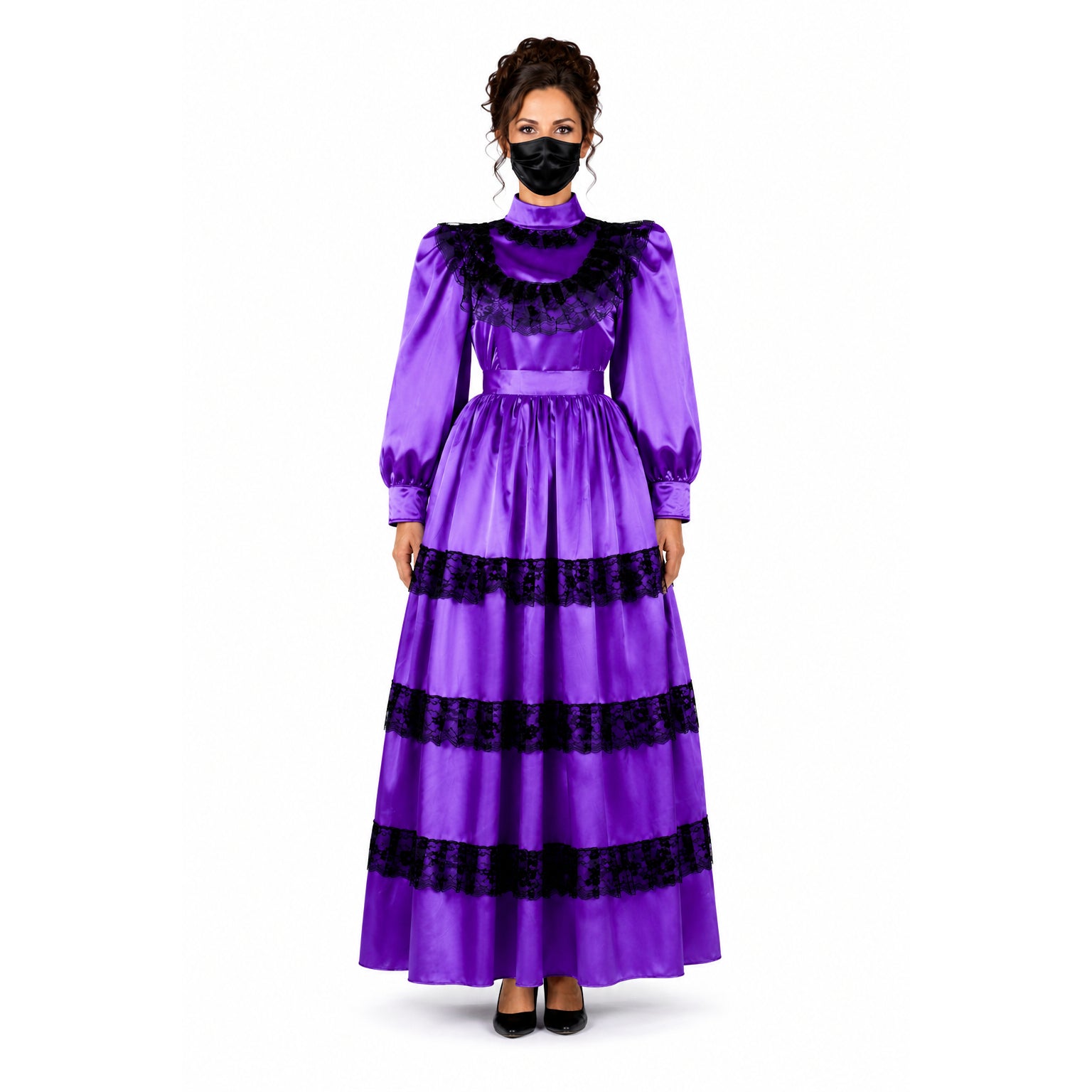 Purple satin dress G2368