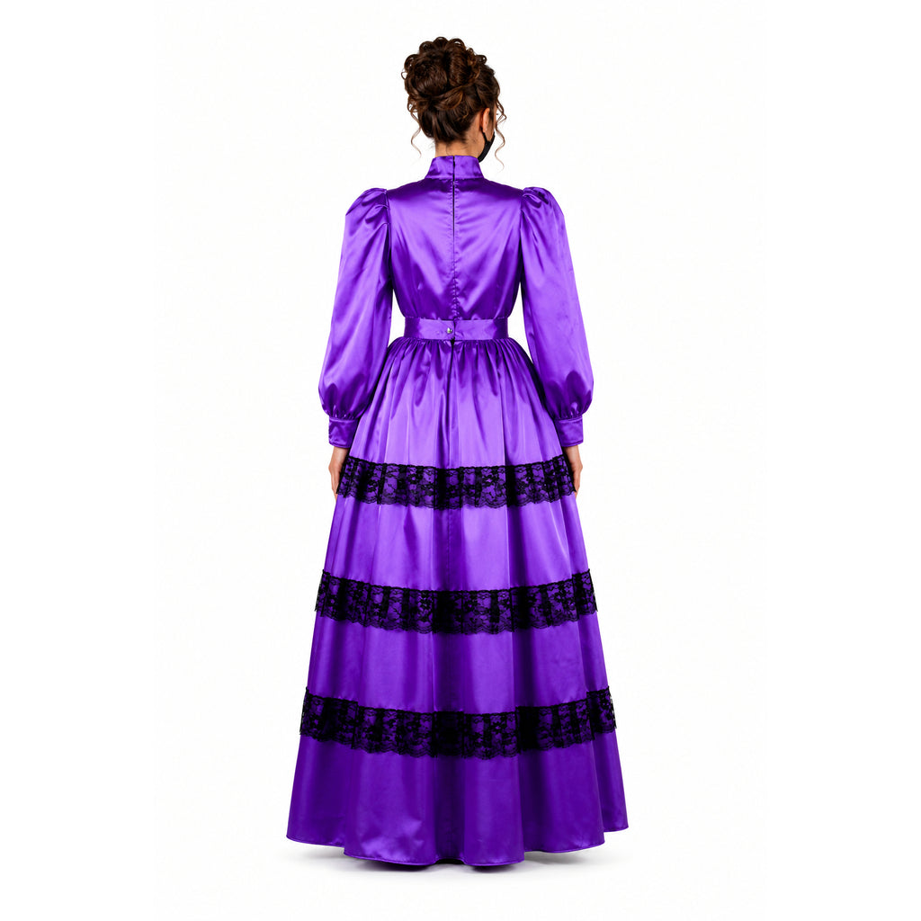 Purple satin dress G2368