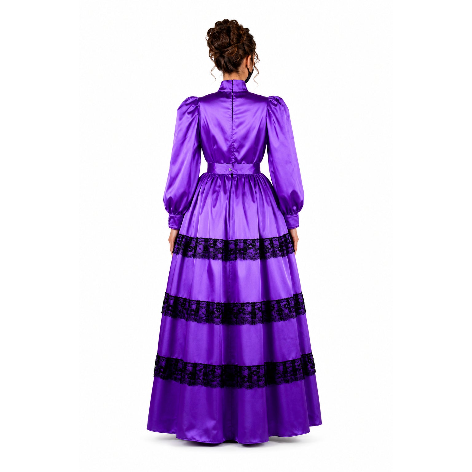 Purple satin dress G2368