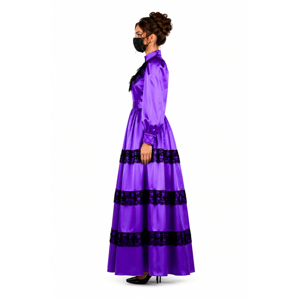 Purple satin dress G2368