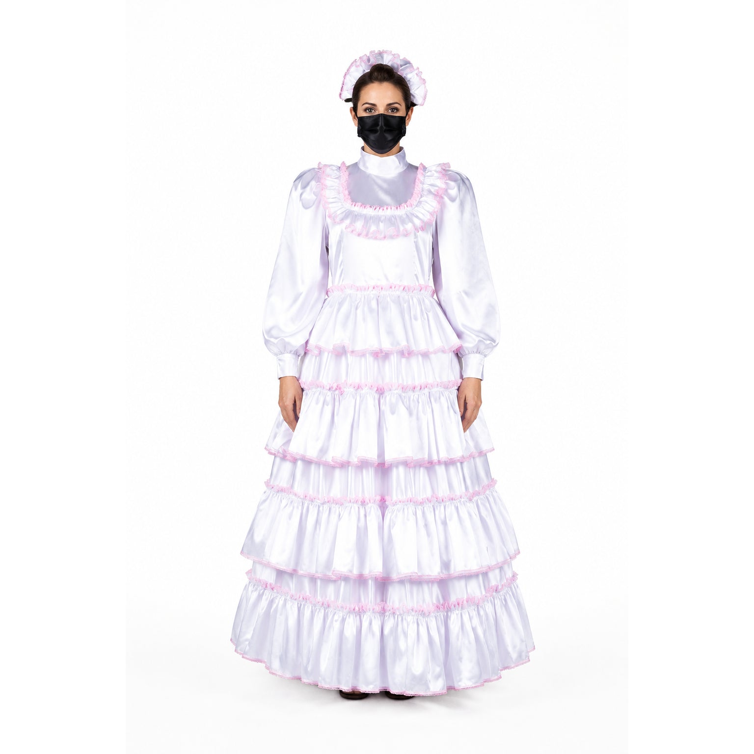 white satin dress G2369