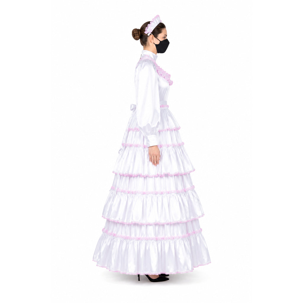 white satin dress G2369