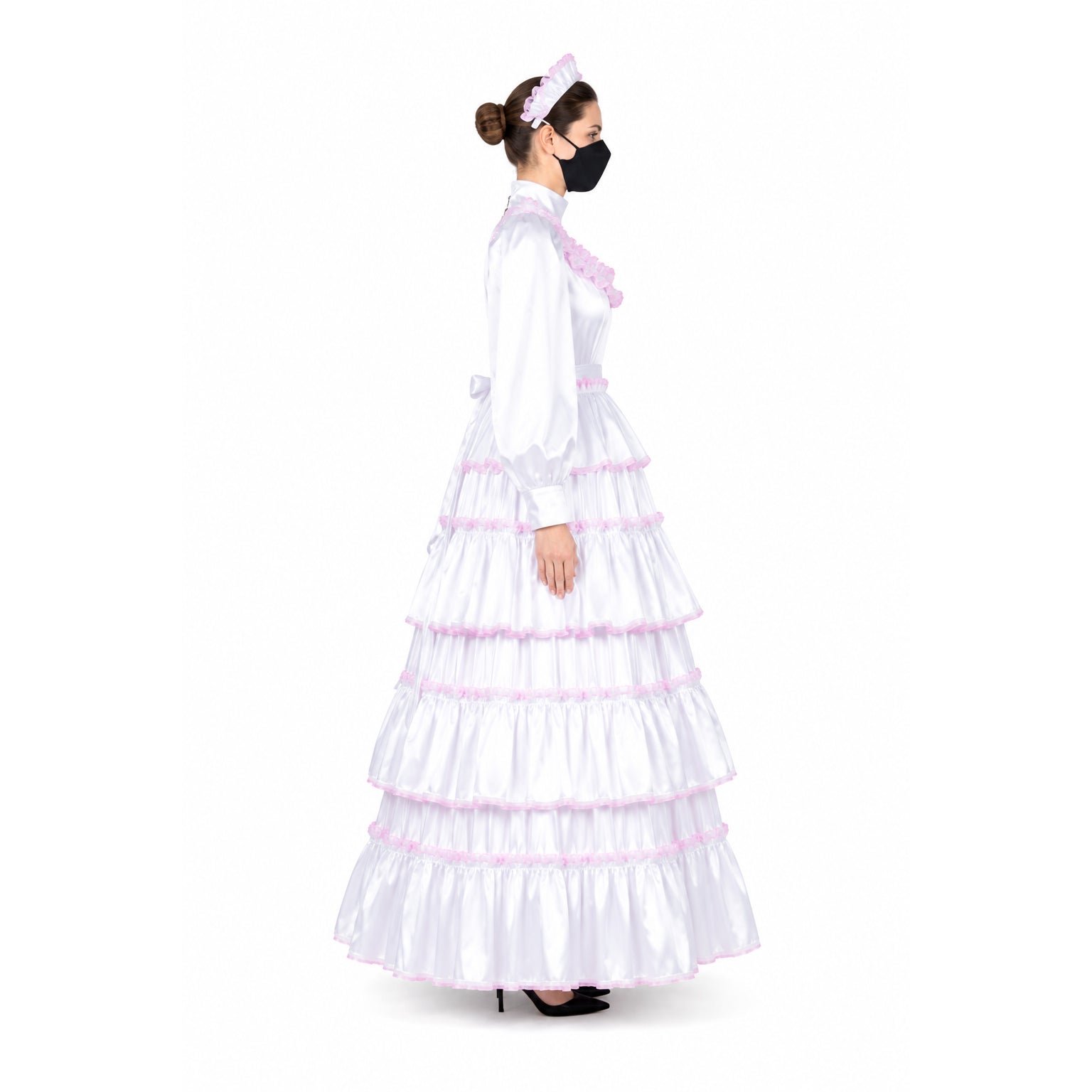 white satin dress G2369