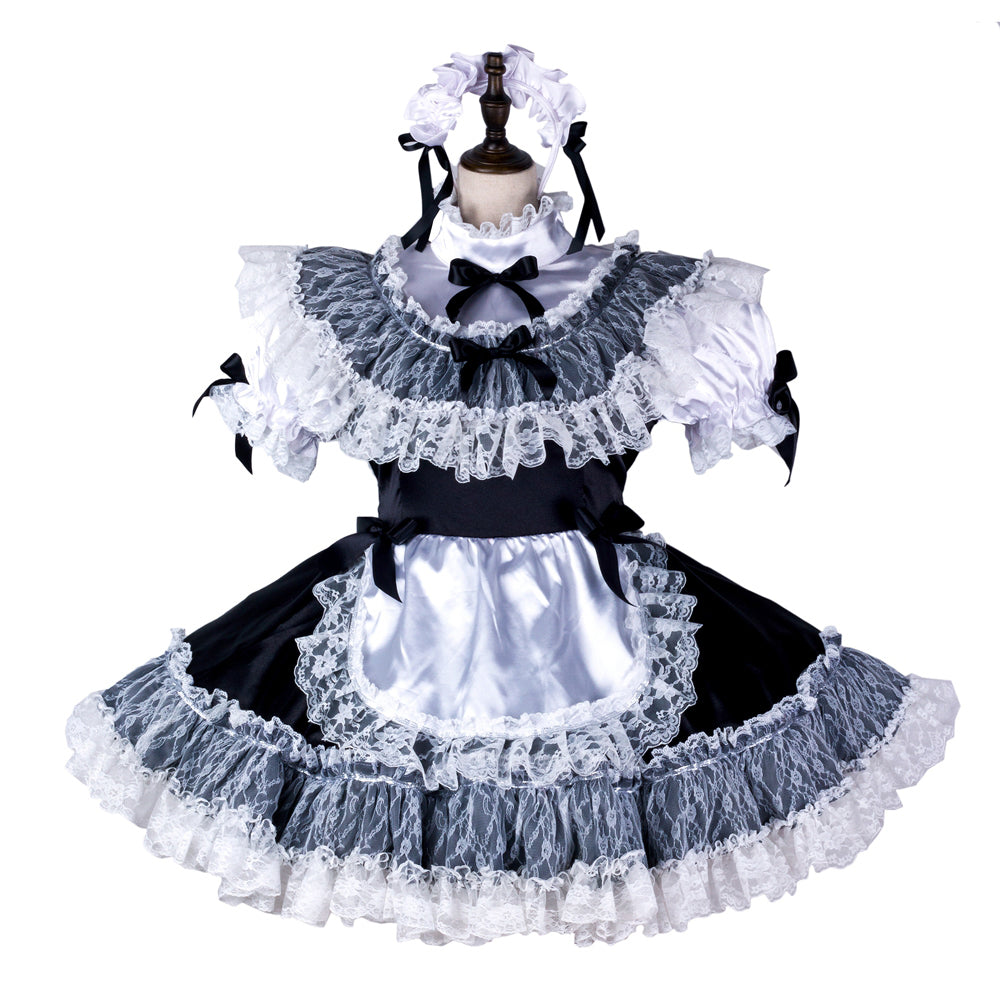 black satin dress G2370