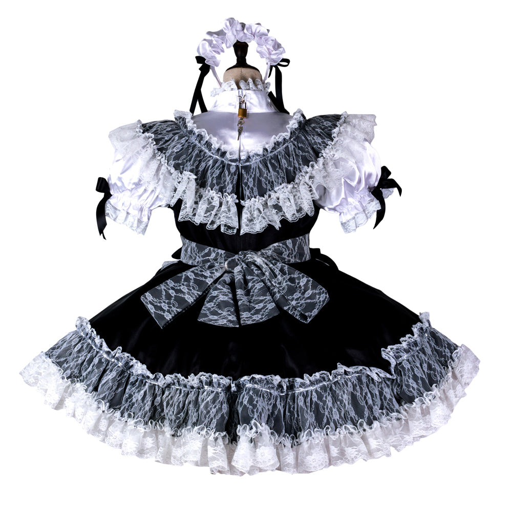 black satin dress G2370