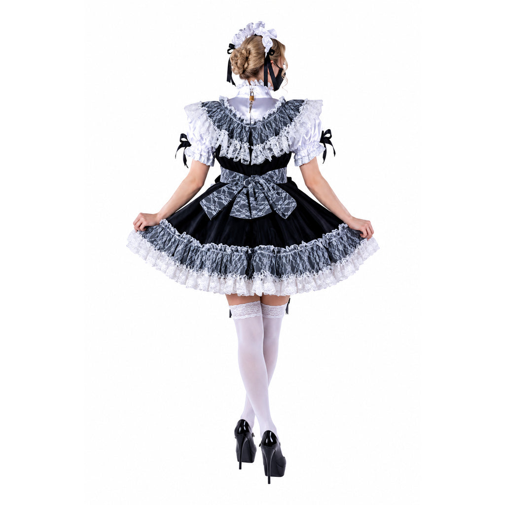 black satin dress G2370