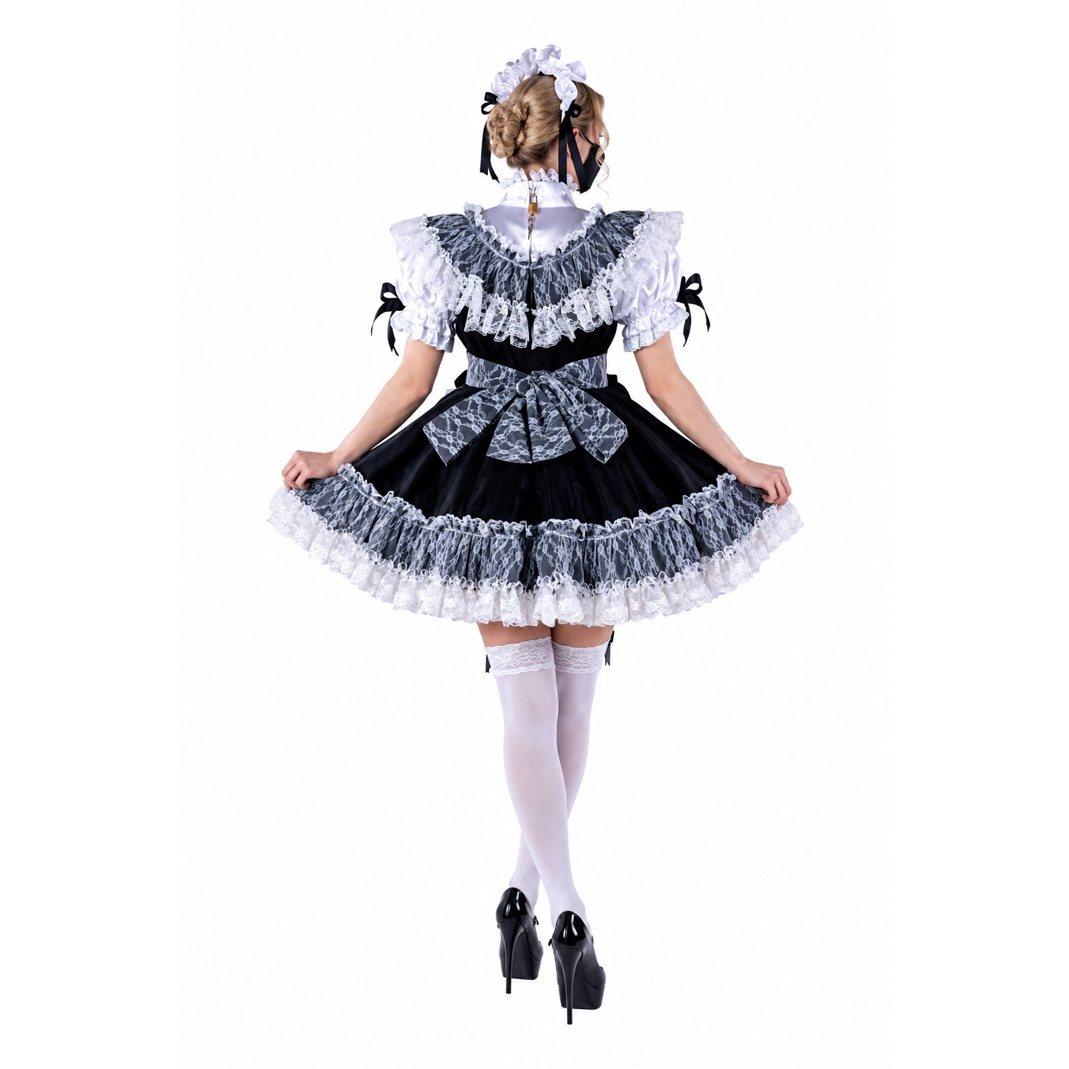 black satin dress G2370