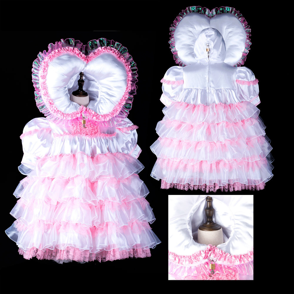 white satin organza dress G2391