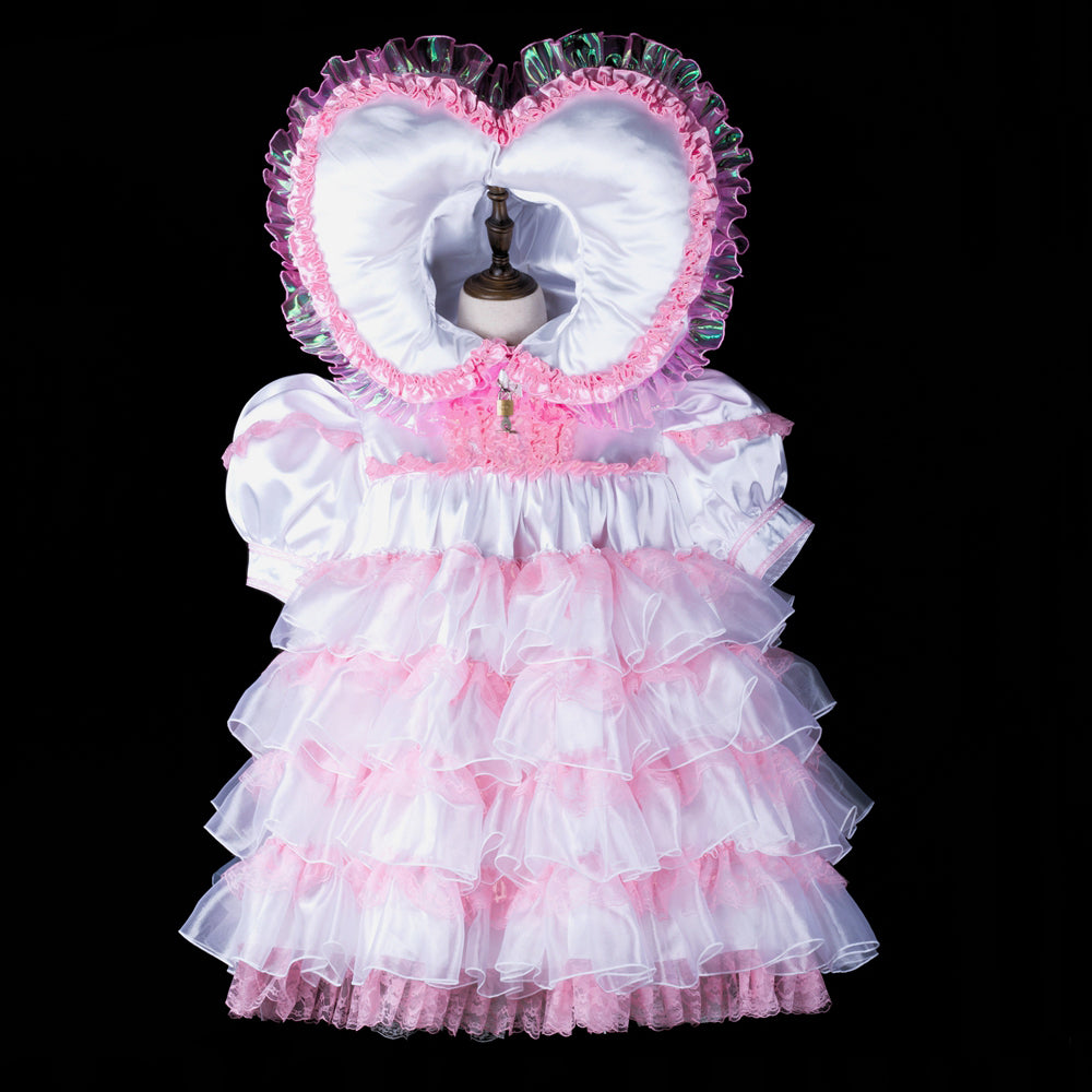 white satin organza dress G2391