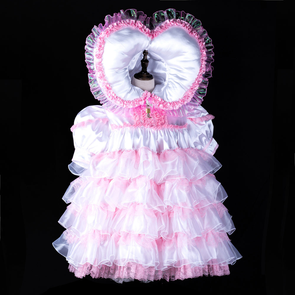 white satin organza dress G2391