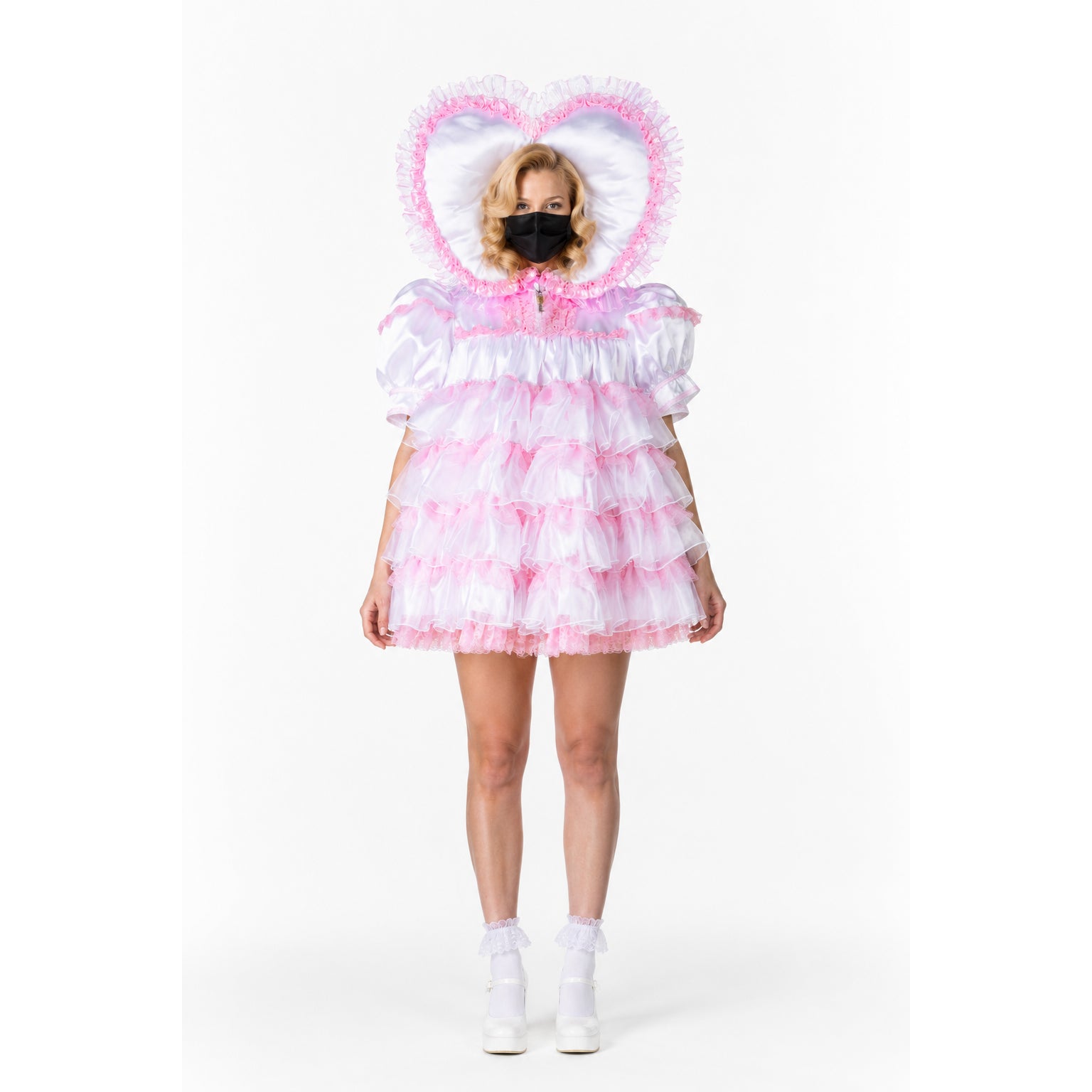 white satin organza dress G2391