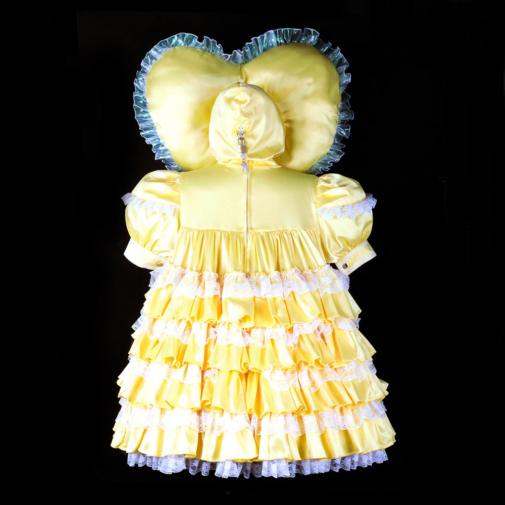 yellow satin dress G2392