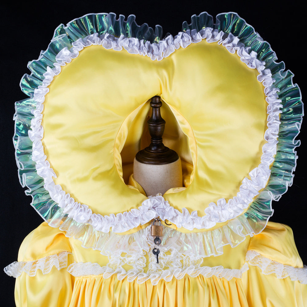 yellow satin dress G2392