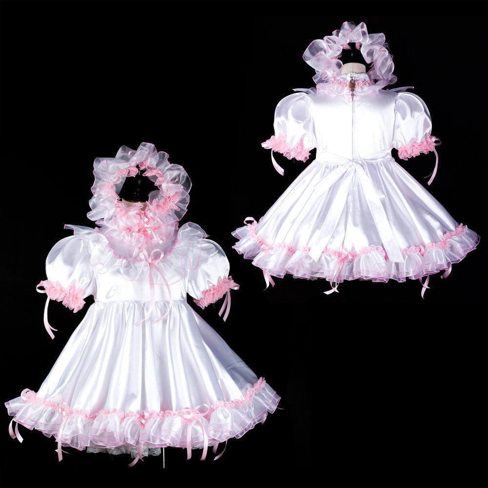 white satin dress G2393