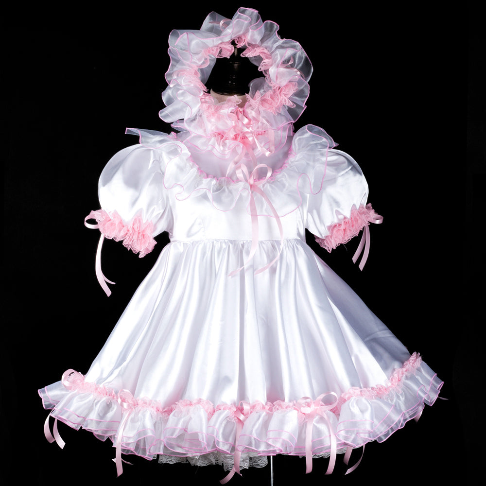 white satin dress G2393