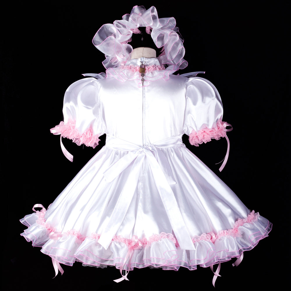 white satin dress G2393