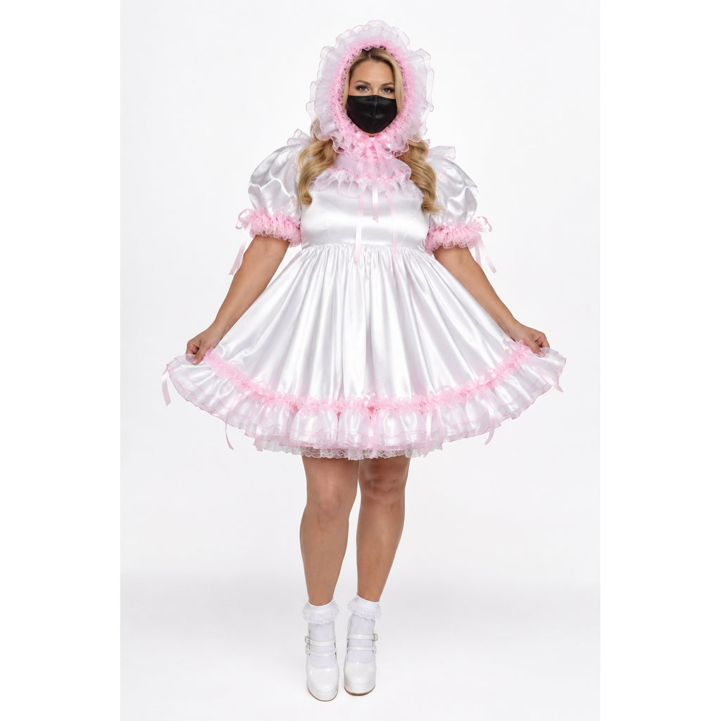 white satin dress G2393
