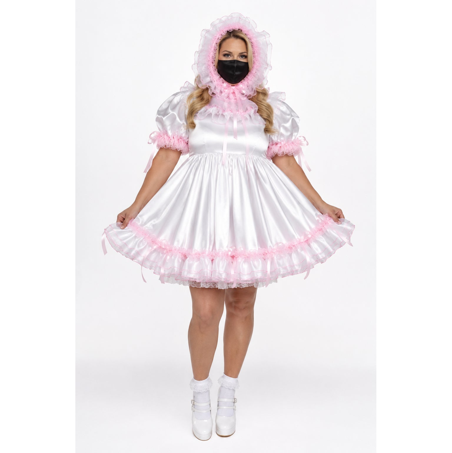 white satin dress G2393