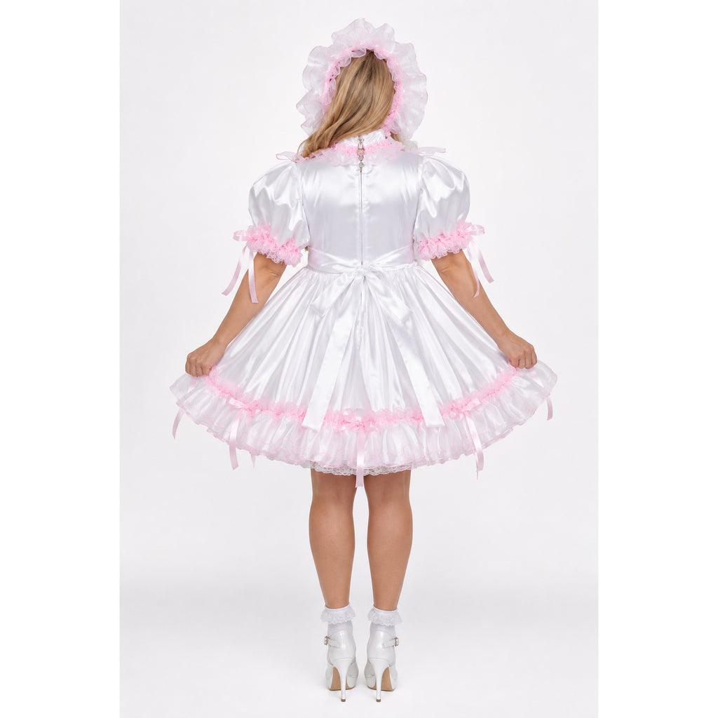 white satin dress G2393
