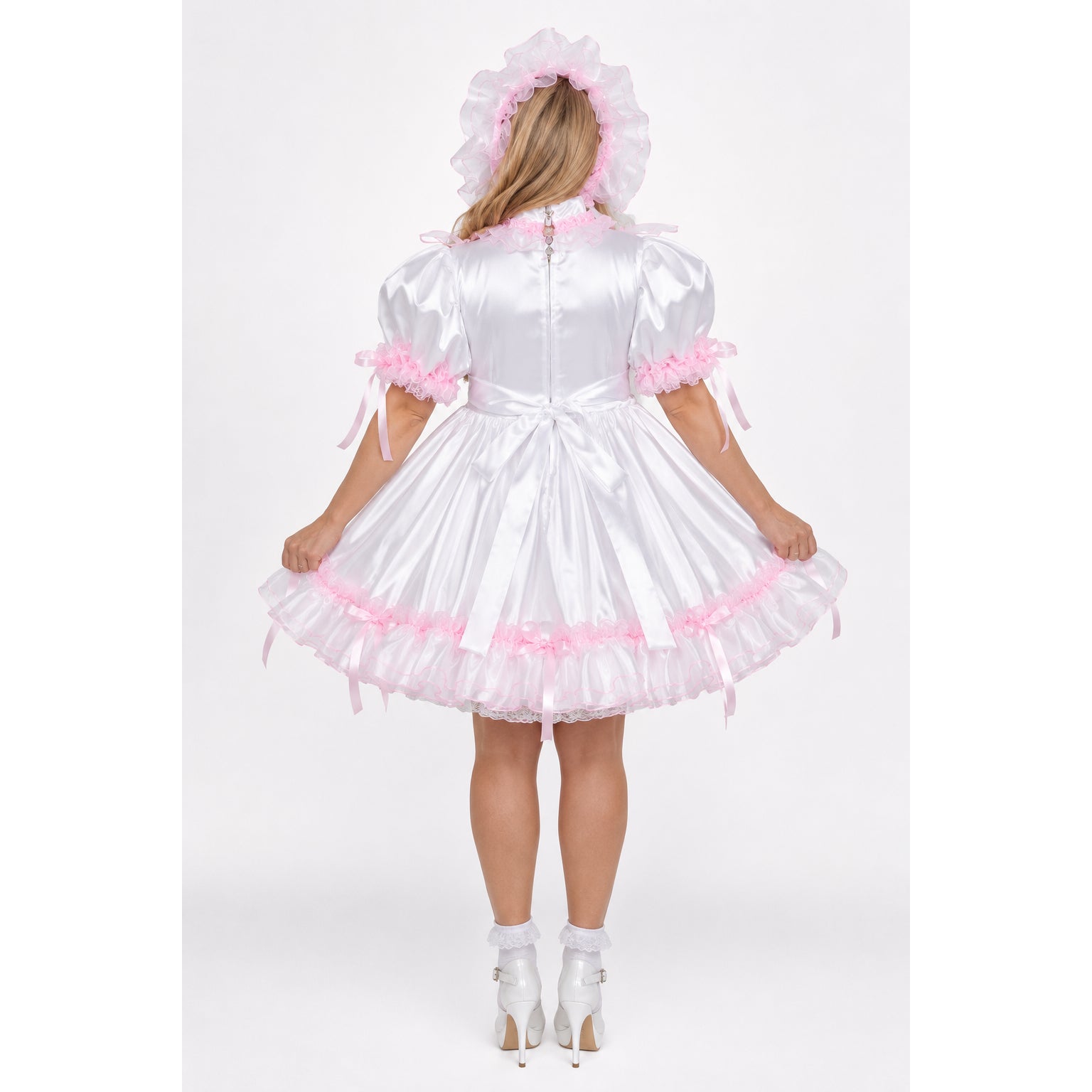 white satin dress G2393