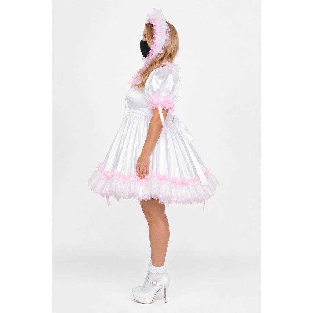 white satin dress G2393