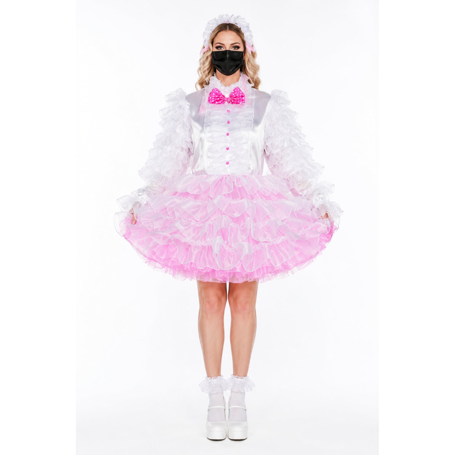 white satin organza dress G2394