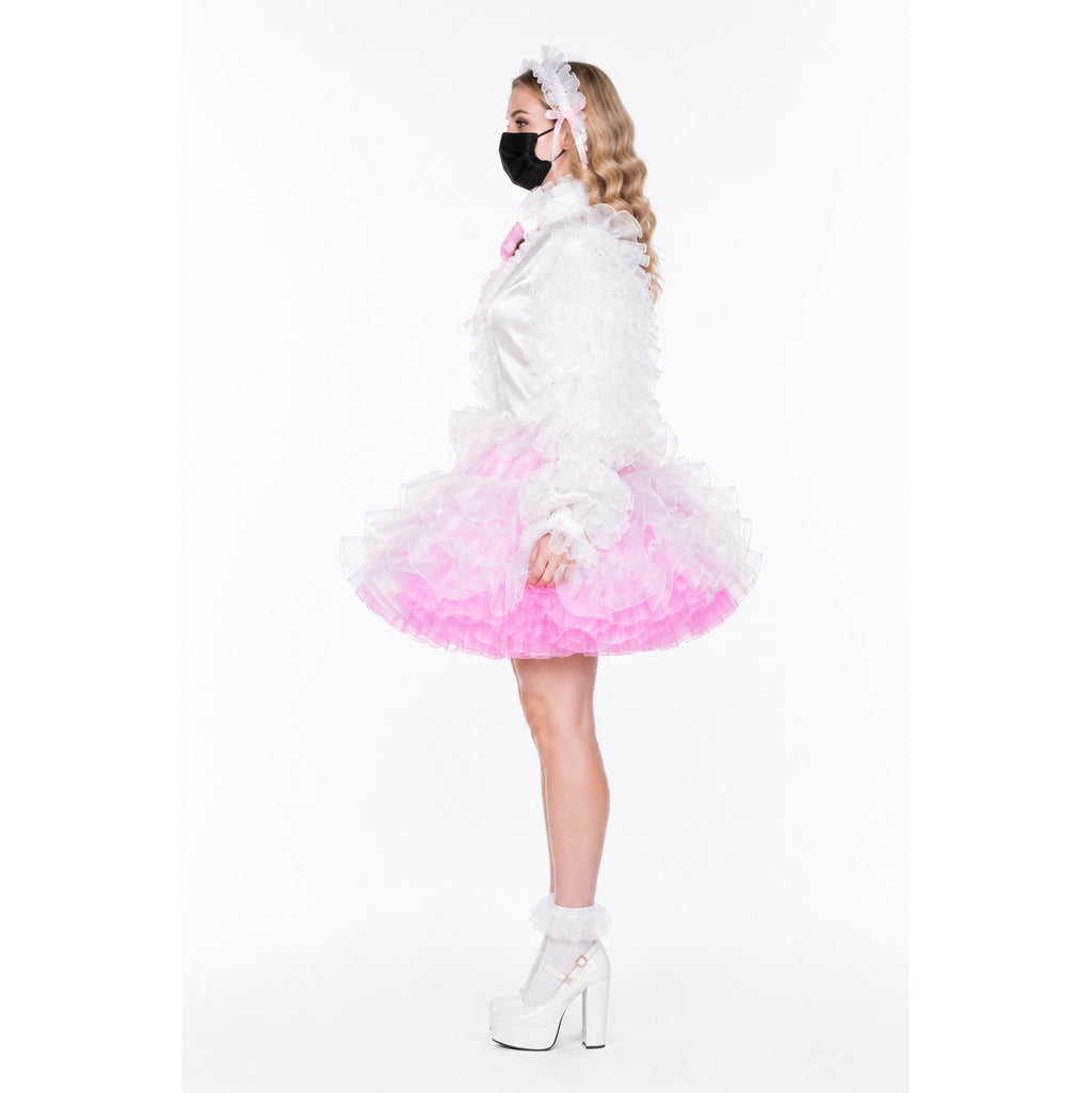 white satin organza dress G2394