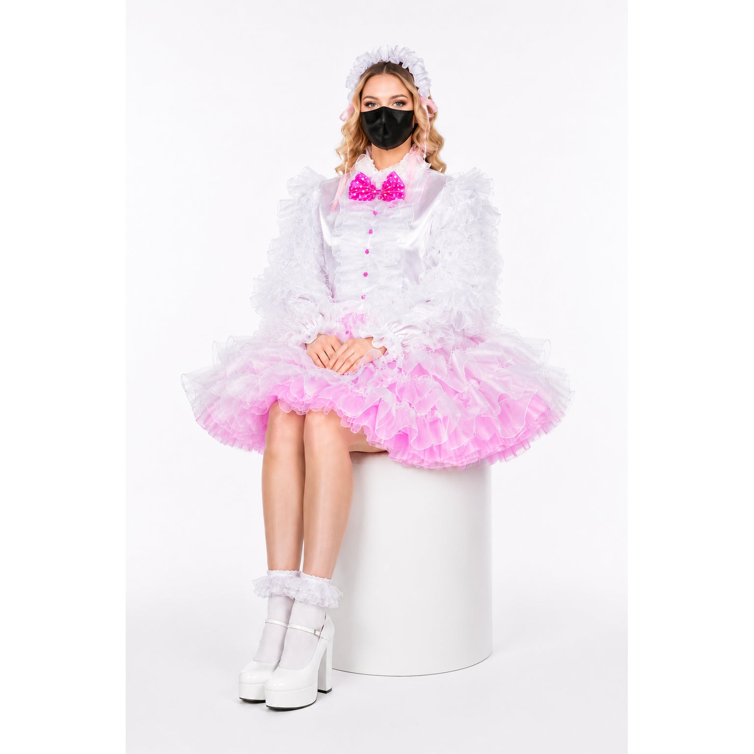 white satin organza dress G2394