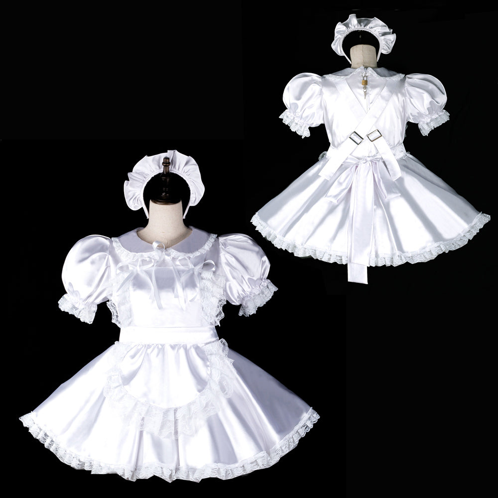 white satin dress G2395