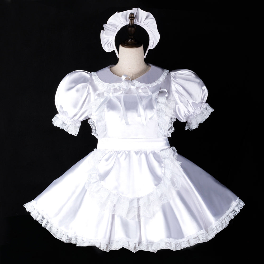 white satin dress G2395