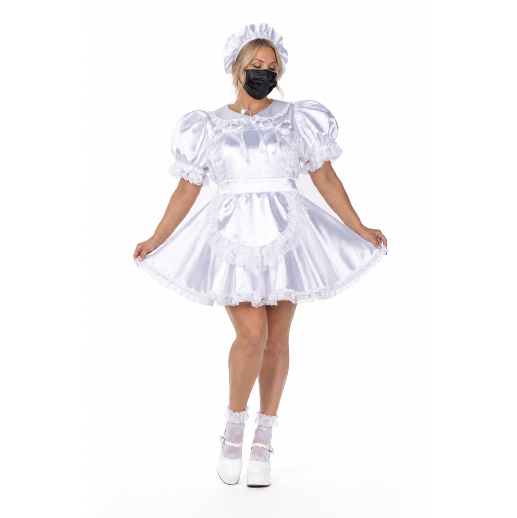 white satin dress G2395