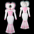 white thin pvc dress G2397