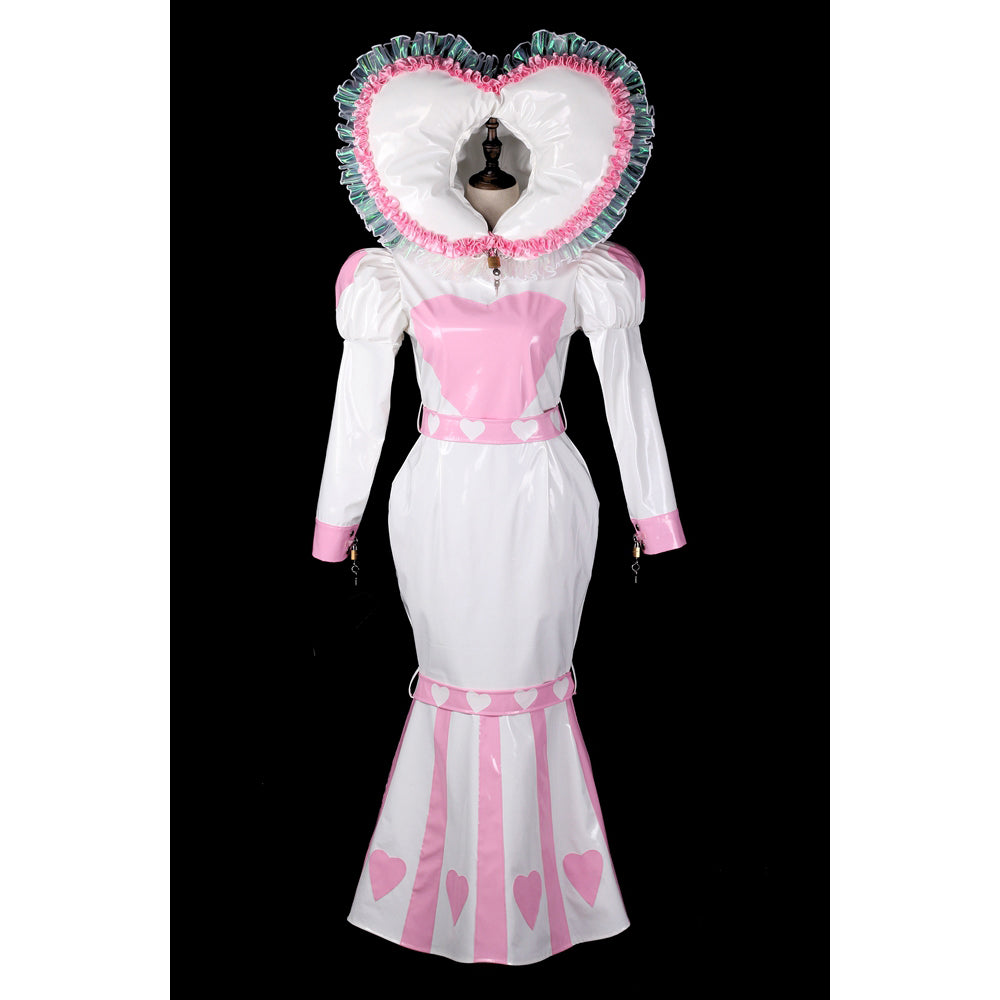 white thin pvc dress G2397