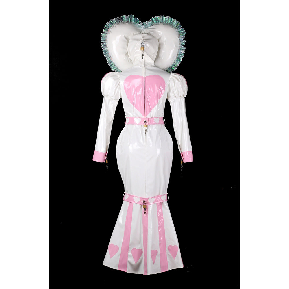 white thin pvc dress G2397