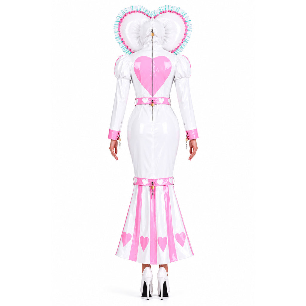 white thin pvc dress G2397