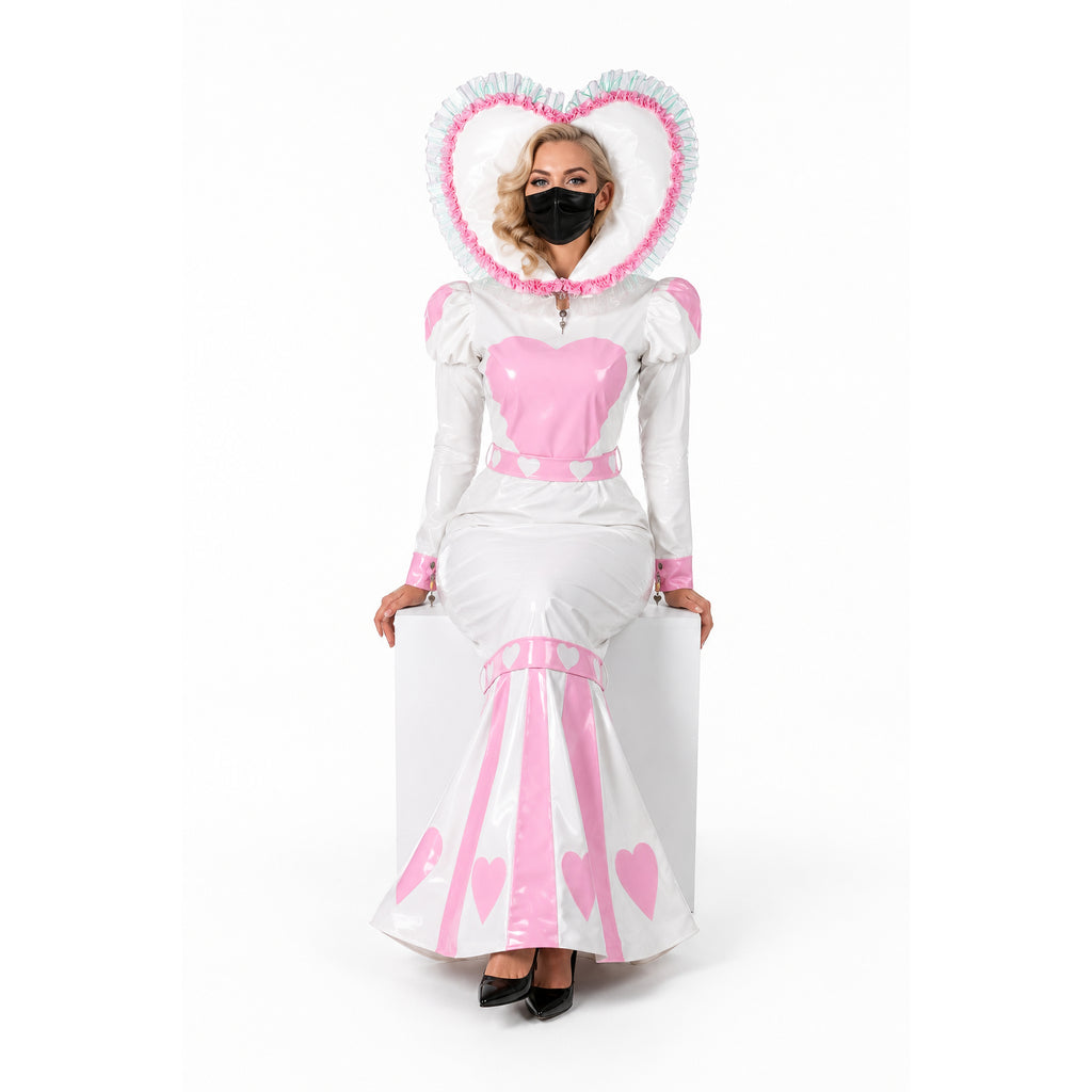 white thin pvc dress G2397