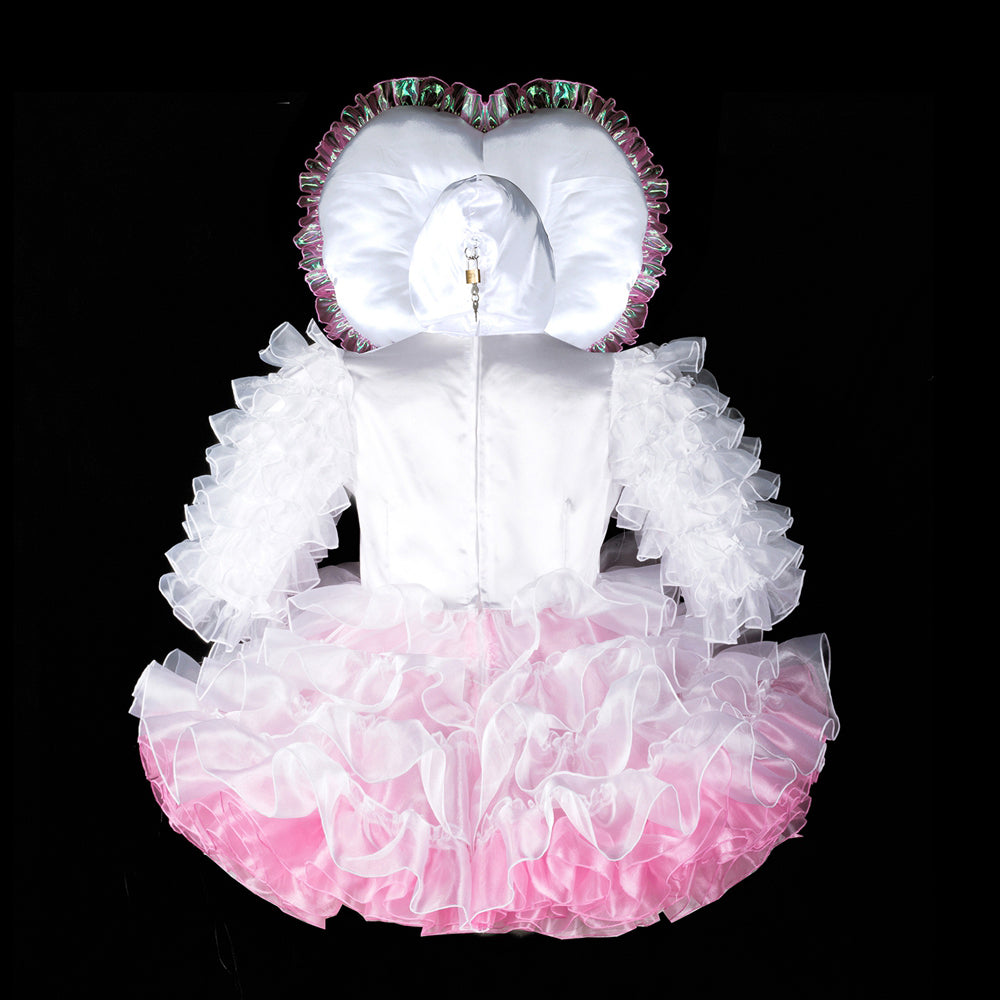white satin dress G2398
