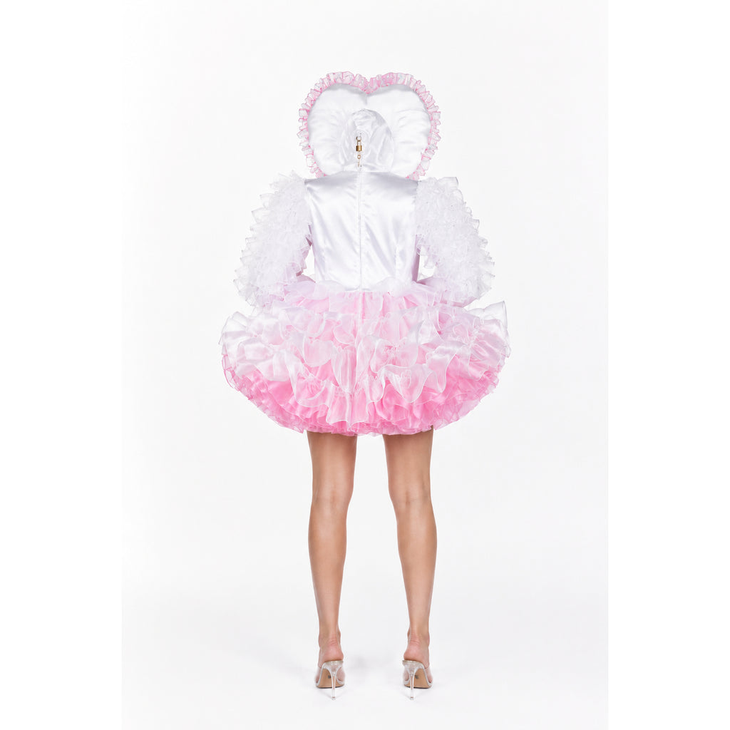 white satin dress G2398