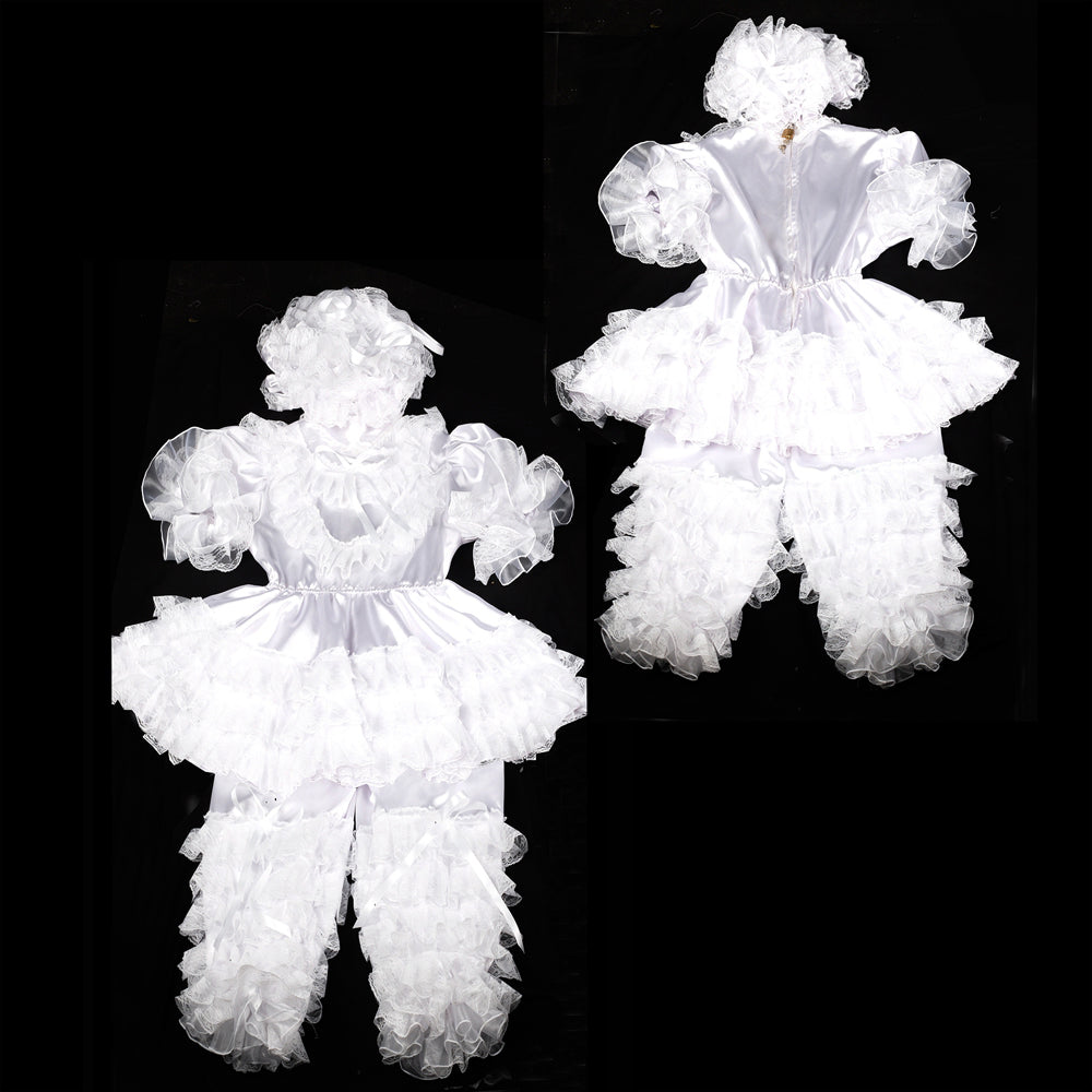 white satin lace romper G2400