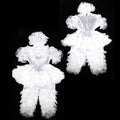 white satin lace romper G2400