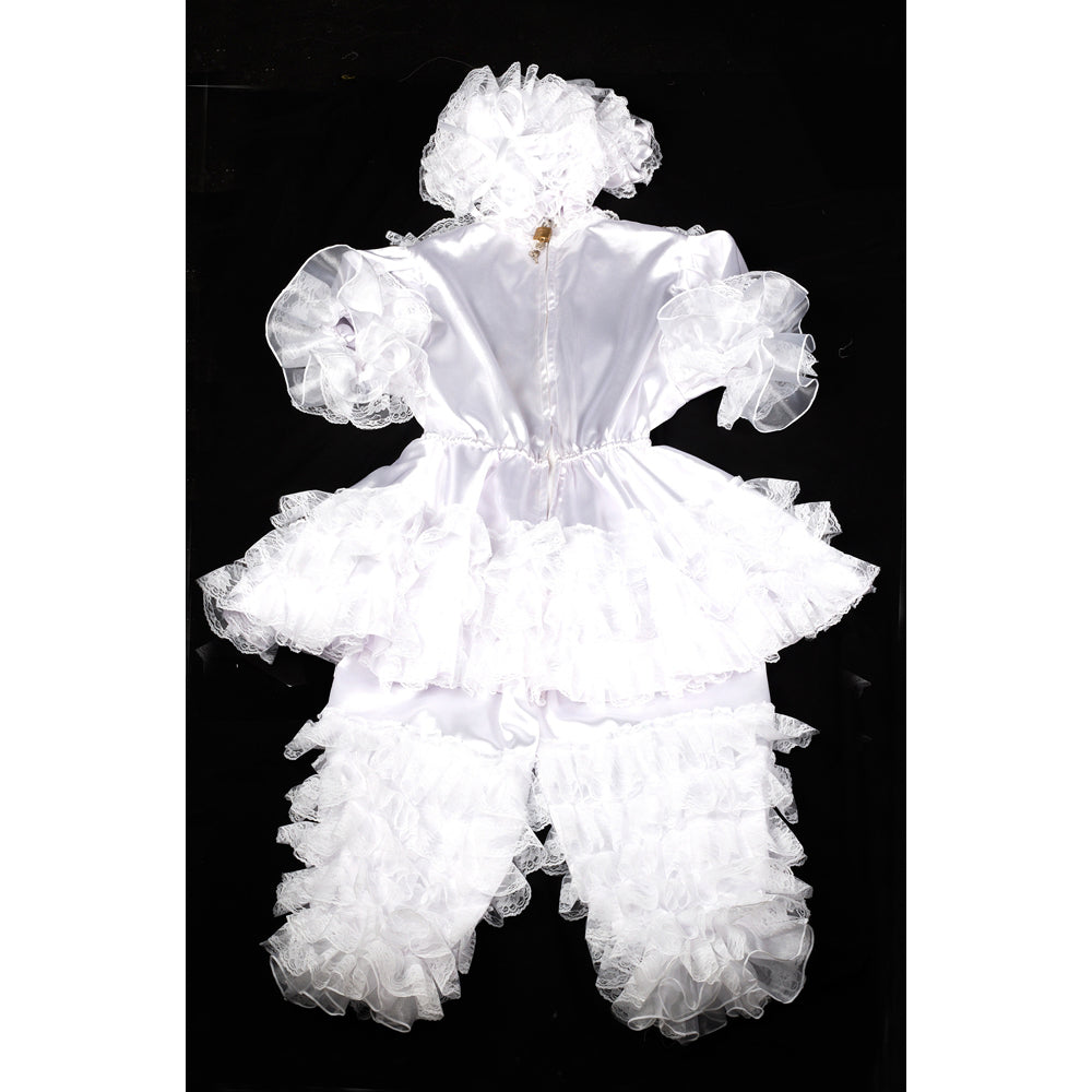 white satin lace romper G2400