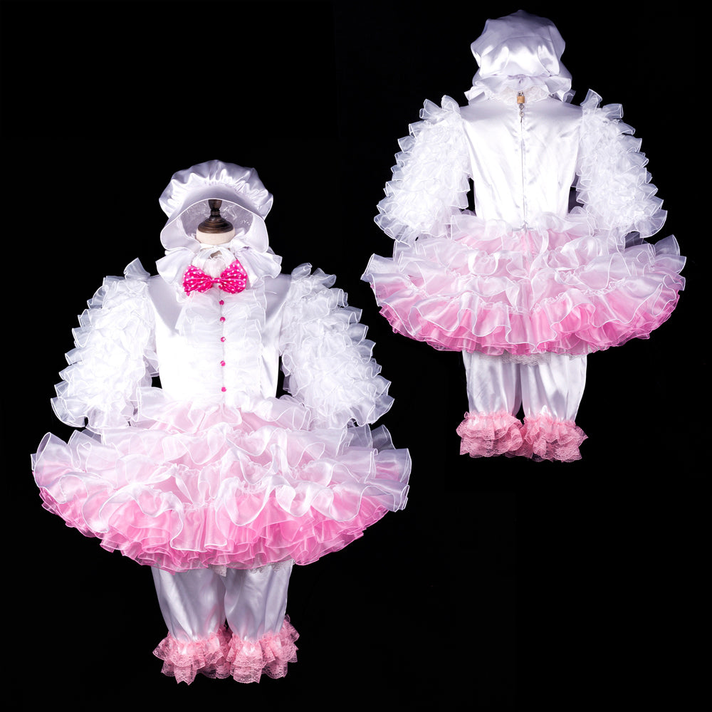 white satin organza dress G2402