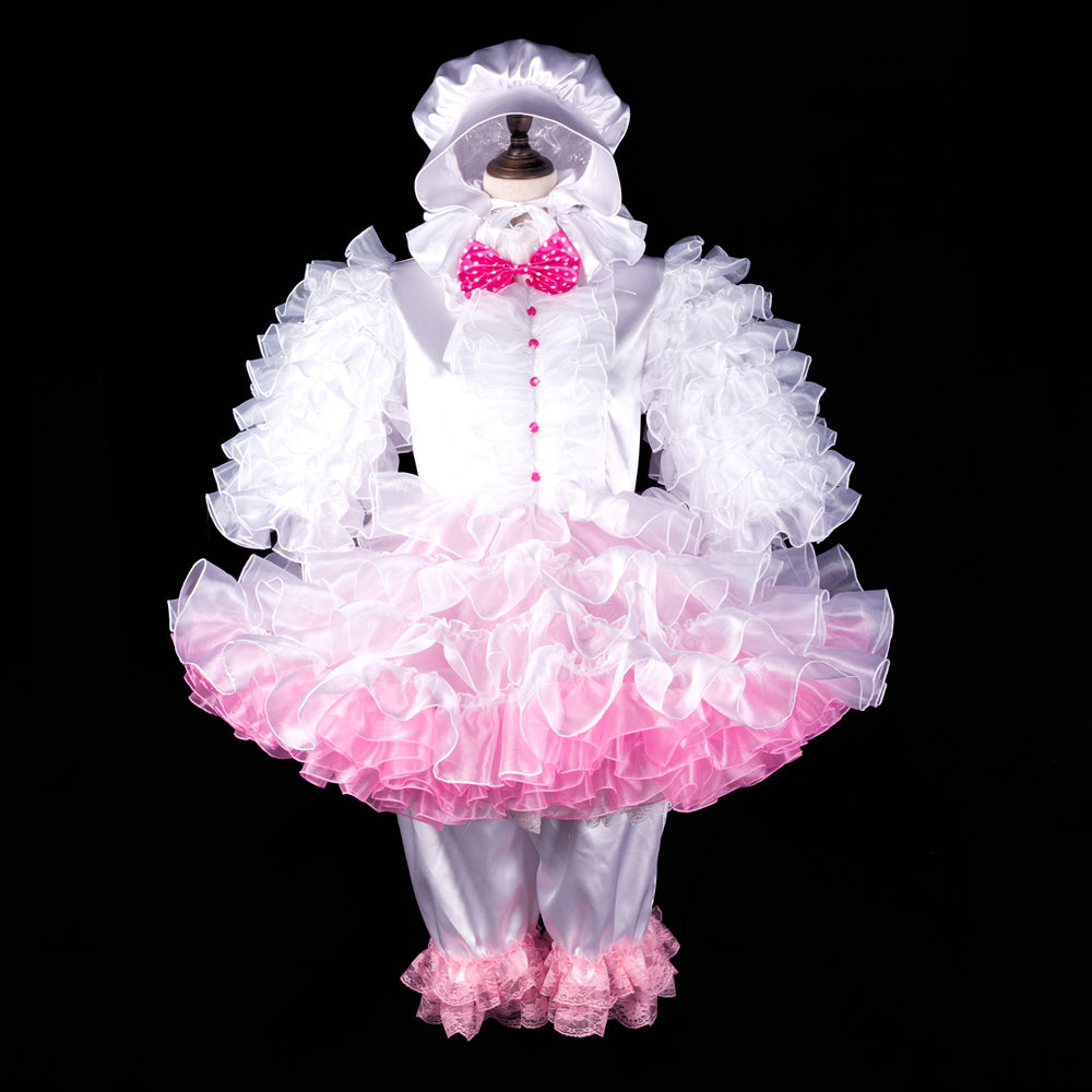 white satin organza dress G2402
