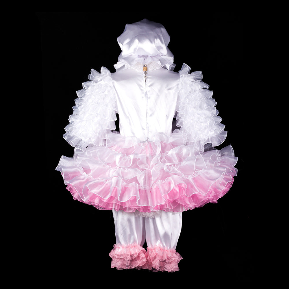 white satin organza dress G2402